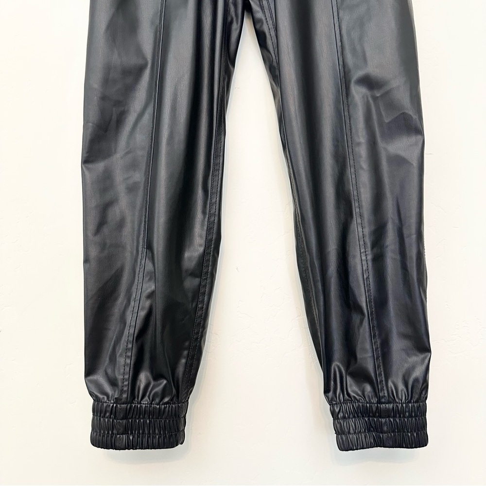 Derek Lam 10 Crosby Faux Leather Jogger Pants Black - Picture 2 of 12